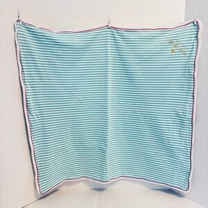 Kate Spade Start Something New Reversible Baby Blanket Blue Stripe/ Floral